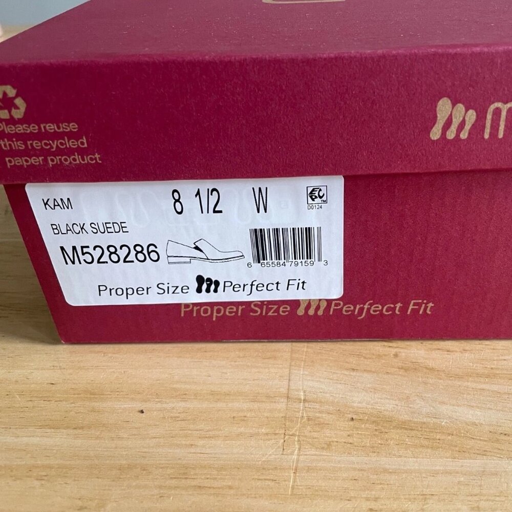 MUNRO AMERICAN KAM LOAFER Black Suede Women's Size 8 1/2 W Brand NEW in box - Picture 4 of 6
